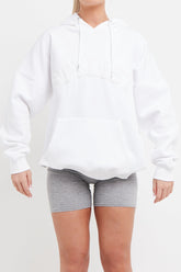 WHITE STYLIST SLOGAN OVERSIZED HOODIE